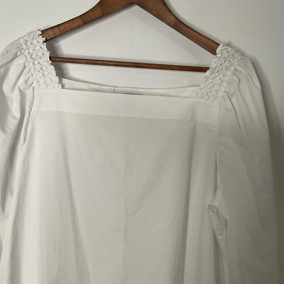 Lafayette 148 New York Beautiful Feminine White Eyelet Cotton Blouse size XL. - Picture 5 of 15